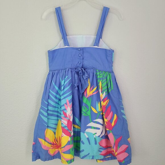 Shrinking Violet toddler girls blue sun Tropical Sundress Size 5T - Picture 3 of 11
